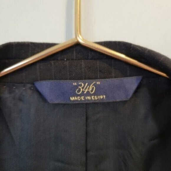 346 Brooks Brothers Wool Blend Pin Striped Blazer Jacket Black - Picture 6 of 7